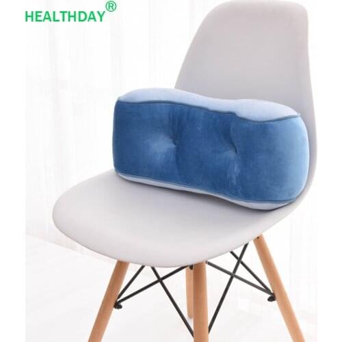 Multifunction Lumbar Support Velvet Fabric Memory Foam Orthopedics Support Maternity Waist Office Car Seat Chair Pillow 1 Pack