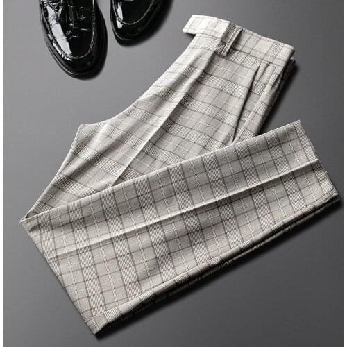Pantalon Een Carreau Homme Klassieke Vintage Check Formele Broek Bruiloft Broek Business Mannen Jurk Broek Plaid Men Dress Pant