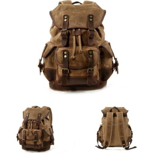 NEW Waterproof Canvas Military Fan Car Tooling Backpack Outdoor Leisure Large-Capacity Mountaineering Travel Backpack