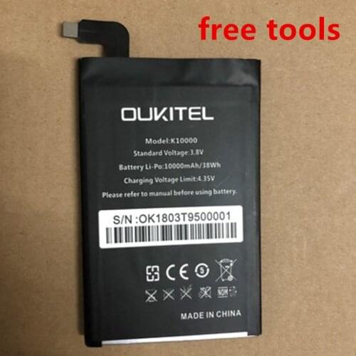 New 10000mAh Battery For Oukitel K10000 Batterie Li-polymer Bateria Accumulator Mobile Phone Replacement Batteries + Free tools