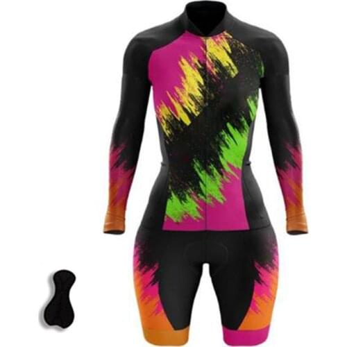 Tight-fitting Womens Bicycle Clothing Cycling Suit Jumpsuit Road Bike Clothing Cycling Triathlon Summer Running Tights High