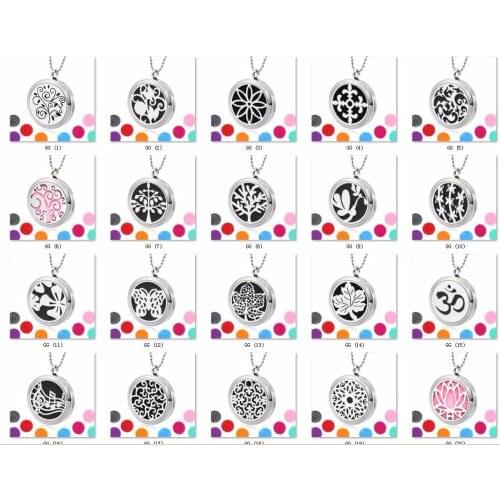 Multiple opions 30mm plain 316L Stainless Steel Perfume Aromatherapy essential oil Diffuser Locket 10pads as Christmas gift
