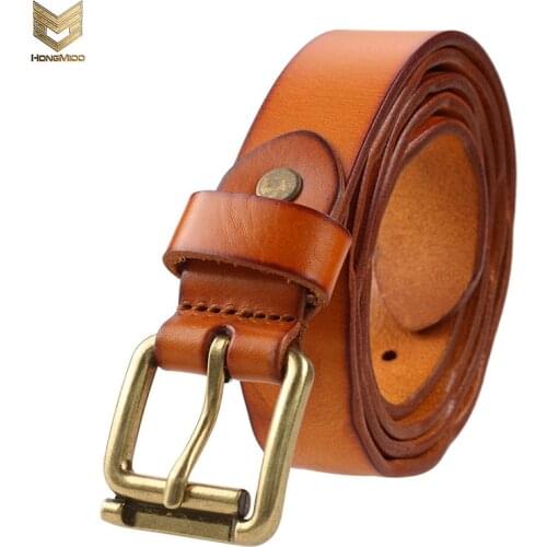 Hongmioo 2017 Luxury Brand Fashion Genuine Leather Belt Women Jeans Female Belt Strap Belts For Women Pin Buckle Cinturon Hombre