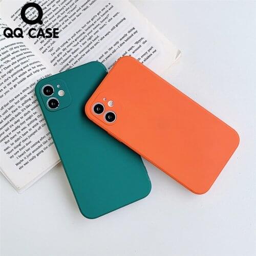 Luxury Square Matte Candy Color Phone Case For iphone X XR XS MAX 11 Pro Max Soft TPU Shockproof Solid Color Back Cover