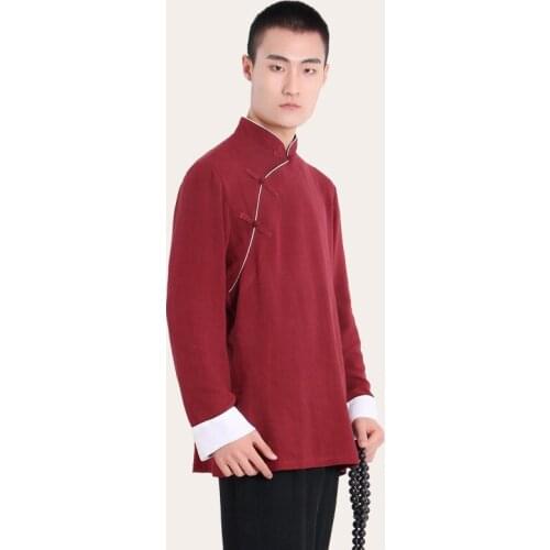 Shaolin monks uniforms kung fu suits zen lay meditation master Buddhist lohan arhat clothing Setiau Celf Ymladd