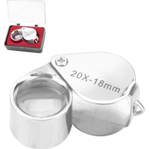 20X Folding Jeweler Loupe Handheld Magnifying Glass Pocket Size Magnifier Jewelry Diamond Classification Electronics Repair Tool