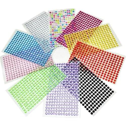 Special offer 260 Pcs/set 6mm Diy Decal Mobile/PC Art Rhinestone Self Adhesive Scrapbooking Stickers Wall Sticker Car Sticker