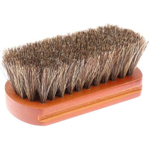 Shoe Polish Brush Horse Hair Brush Natural Leather Horse Hair Soft Polishing Tool Cleaning Brush Suede Nub Leather Boots