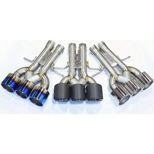 Car Styling Muffler Tip Three-out Stainless Steel/Carbon Fiber For Honda Ten Generations Civic Exhaust Pipe Tailpipe 2019