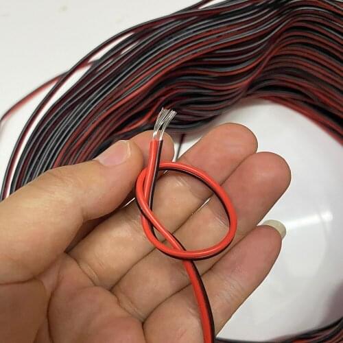 Super soft high temperature resistant 20AWG 24awg silicone parallel wire 2P cable power cord 0.5 0.2 square model airplane wi