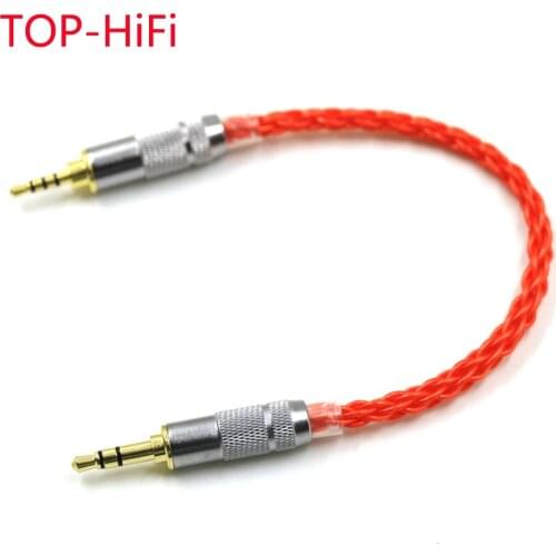 TOP-HiFi 2.5mm TRRS Balance Male to 3.5mm Stero Male UPOCC Silver Plated audio Male to Male Aux Cord Connector