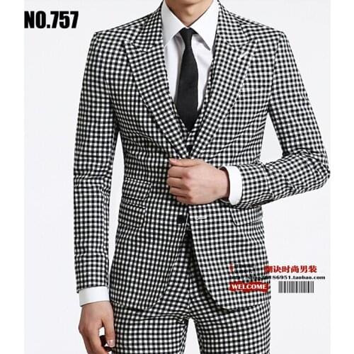 S-5XL! Big yards mens clothing 2018 spring and autumn suit top business casual plaid slim male suit outerwear