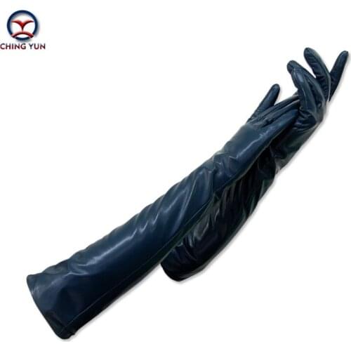 CHING YUN winter lady fashion sheepskin gloves Arm sleeve women genuine leather mittens long style Elbow Sheepskin Gloves