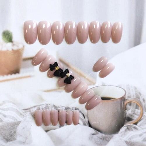 24pcs Pink Butterfly Wear Long Paragraph Fashion Manicure Patch False Nails Save Time Wearable Nail Patch