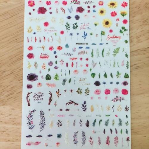 3D Nail Stick Flower Design DIY Tips Nail Art Ornament Packaging Self Adhesive Transfer Decal Slider