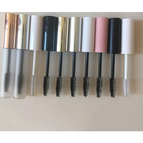 50/100pcs 10ml Empty Mascara Tube Frosted Eyelash Bottle Gold/Black/White/Pink Lid Cosmetic Packing Container Free Shipping