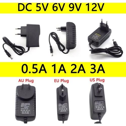 AC to DC Power Adapter 5V 6V 9V 12V Supply Charger Adaptor 0.5A 1A 2A 3A 100-240V Converter US EU Plug For CCTV LED Strip Lamp