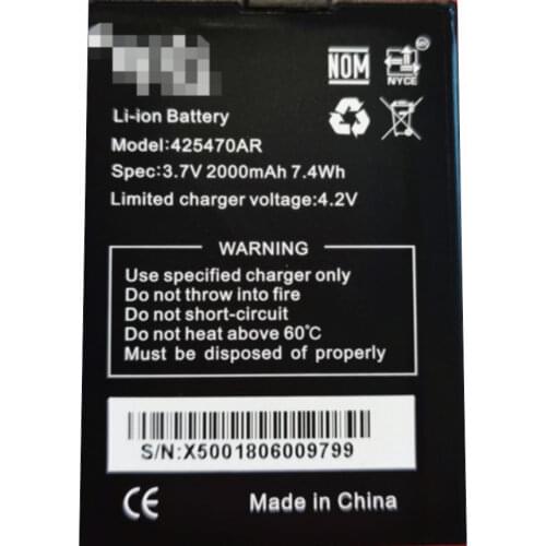 Original size battery 3.7V 2000mAh 7.4wh for Epik One X500 425470AR cell phone battery