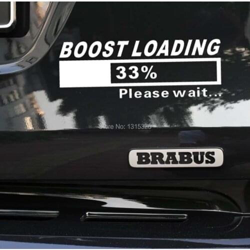 Car-Styling Funny Car Stickers Turbo Boost Loading for Tesla Volkswagen Skoda Golf Polo Chevrolet Cruze Hyundai Lada 19cm*7cm