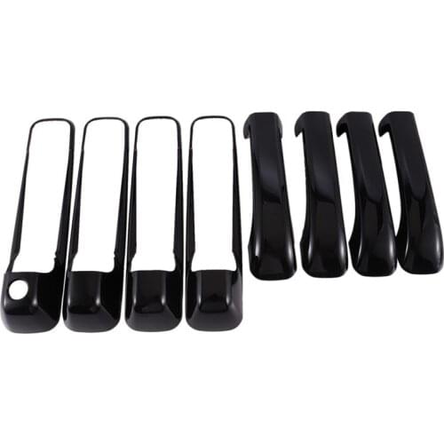 Gloss Shiny Black Protect Door Handle Cover Accessories 4 Doors for 2009-18 Dodge Ram 1500 2500 3500