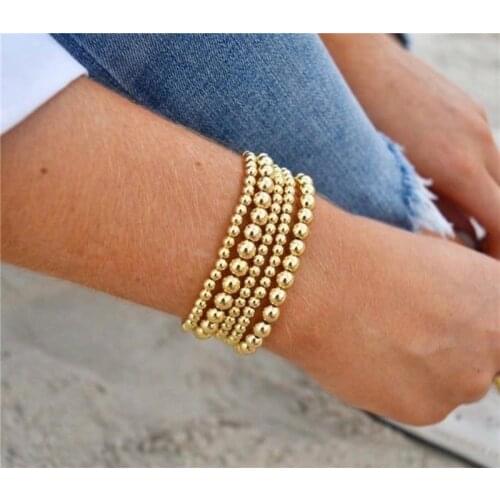 CCB Plastic Dainty Beaded Bracelets Delicate Gold Color For Women Captivate Bar Brilliant Jewelry 1 Piece