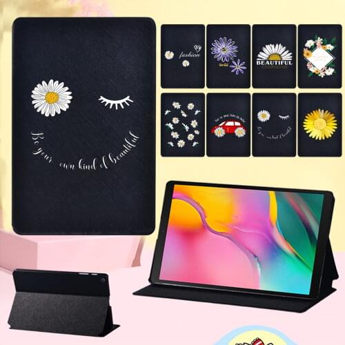 For Samsung Galaxy Tab A7 10.4" T500 Foldable Tablet Case for Tab A A6 7.0 T280 T285/10.1 T580 T585 Flip Daisy Series Cover Case