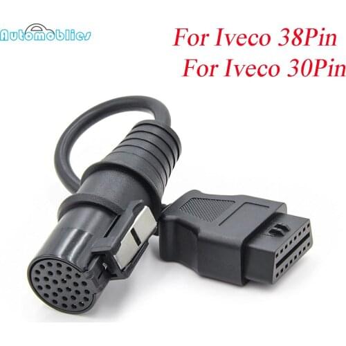 For IVECO 38 Pin ODB OBD2 Diagnostic Cable Adapter to 16Pin OBDII Connector Car Diagnostic Tool for Iveco 30PIN 38Pin ODB2 Cable