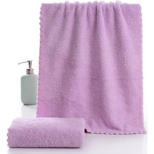 Home Towel Eco-friendly Anti-deform Polyester Fluffy Face Towel Supplies Coral fleece Absorbent Nano-cut Edges wholesale Towel