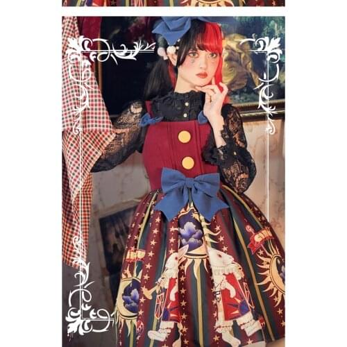 Gothic tea party sweet lolita dress vintage bowknot printing high waist victorian dress kawaii girl gothic lolita jsk loli cos