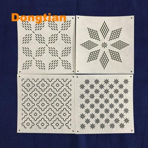 Classic Sashiko Templates Soft Template Flower Diamond Stitch Drawing Template Flower Sashiko Accessories
