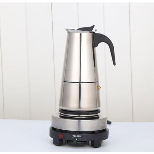 4/6 Cup Coffee Maker Pot Espresso Latte Percolator Electric Stove Home Office Kitchen Supply