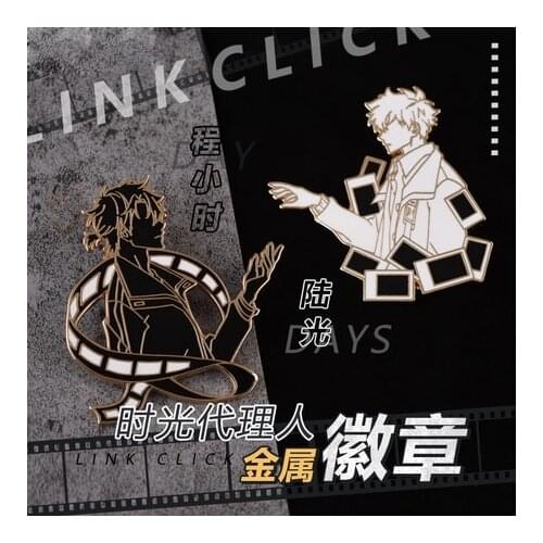 Anime Shiguang Daili Ren Cheng Xiaoshi Lu Guang Metal Badge Button Brooch Pins Collection Medal Pendant Souvenir Toy Accessorie