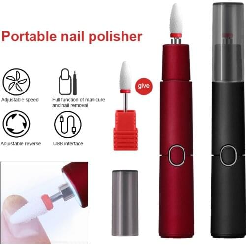 Mini Electric Nail Polisher Drill-Bits Pedicure-Tool Polish Removing Nail-Art-Equipment Nail-Drill-Machine Manicure Accessories