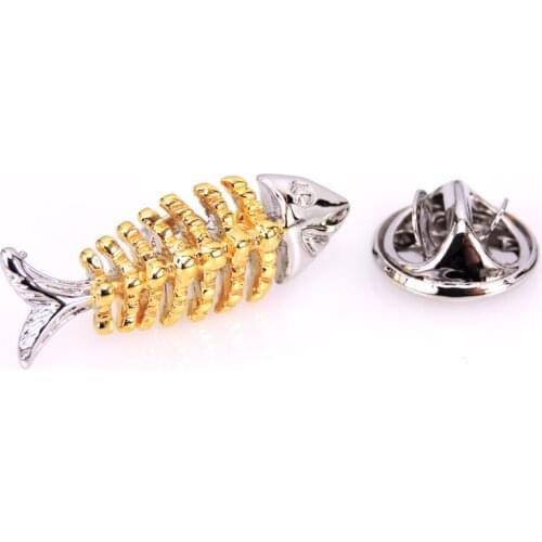 Mens Brooch Scarf Hat Accessories Golden Fishbone Clip Neckpin Badge Pin Woman Wedding Couple High Quality Jewelry Gifts