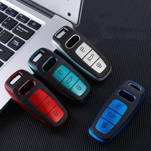 Soft TPU Car Smart Key Cover Case Shell Fob For Audi A3 A4 B9 A6 C8 A7 S7 4K A8 D5 S8 Q7 Q8 SQ8 E-tron 2018 2019 2020 2021