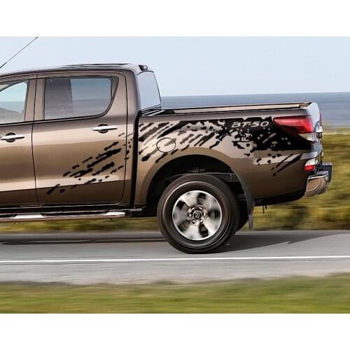 2pcs mudslinger side door stripe graphic Vinyl cool car sticker fit for MAZADA BT-50 2012 2013 2014 2015 2016 20172018 2019