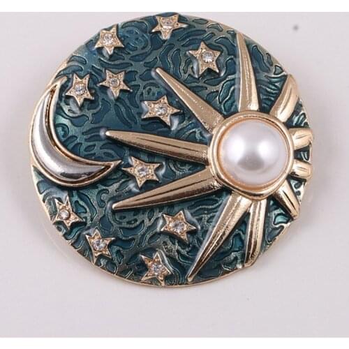New fashion enamel moon stars and sun in the galaxy pin brooches ornament jewelry