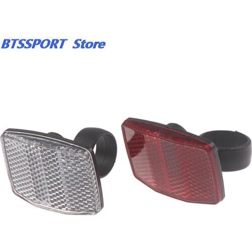 New 1Pcs High Quality Bicycle Reflector Reflective Front Rear Warning Light Bike Handlebar Safety Lens Road Bike White/Red