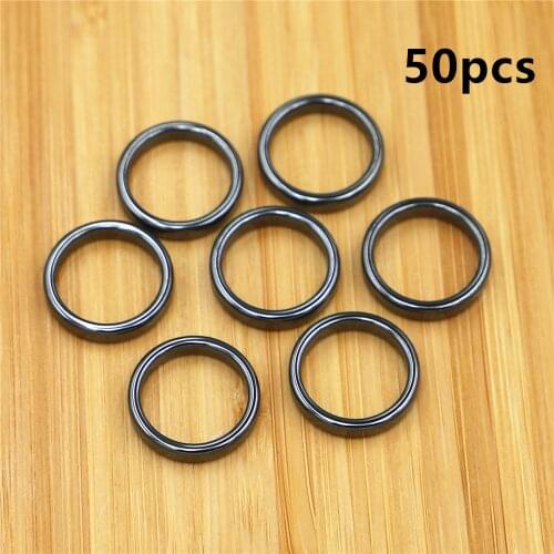 Wholesale 50pcs/bag Fashion Jewelry Quality Smooth 4 Mm Width Flat Hematite Rings 5 Through 12 Men Womens Ring Jewelry 4Tlevel