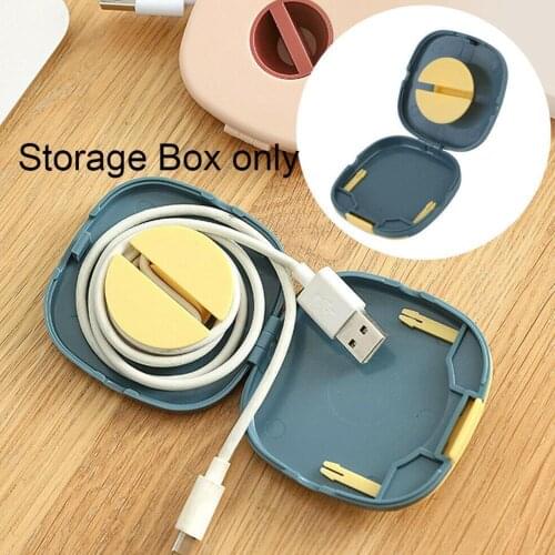Portable Data Cable Storage Box Cable Winder Rotatable Cable Organizer Cable Mini Bag Charging Cable Earphone Storage A2I6