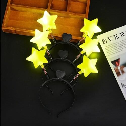 Fashion LED Luminous Star Flashing Hairband Adult Children Wedding Hair Accessories Headband Headwear For Party Supplies Gift