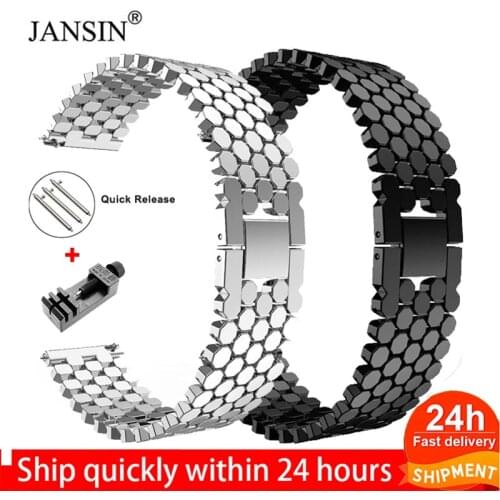 22mm Watch Band For Samsung Galaxy Watch3 45 46mm GEAR S3 Stainless Steel Band For Huawei Watch GT 2e Strap GT GT2 46mm gtr 47mm