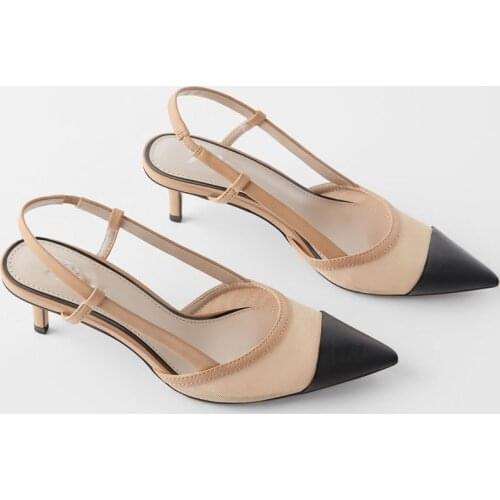 LMCAVASUN Sandals Women Pointed Toe Slingback Sandals For Women Party Shoes Slip On Mule Shoes Elegant Pumps Shoes