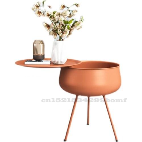 50cm Nordic Sofa Side Table Mini Bedroom Bedside Tablecorner Table Wrought Iron Coffee Table for Living Room End Table