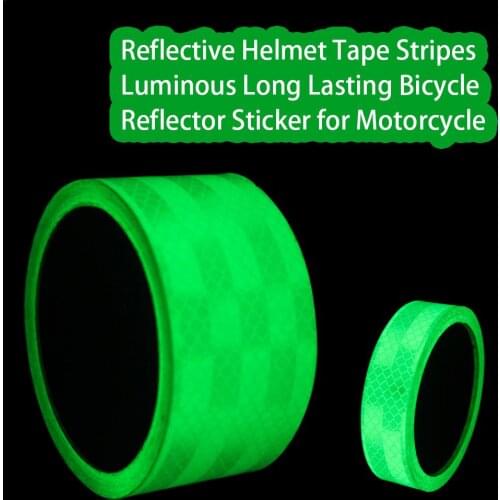 Motorcycle Reflective Helmet Tape Stripes Luminous Long Lasting Warning Safety Reflector Sticker For Motorcycle Bicycle Helmet