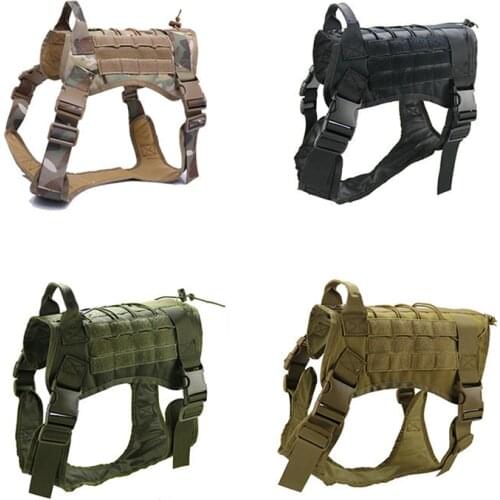 Tactical Dog Harness German Shepherd Medium Large No Pull Adjustable Dog Harness Vest Nylon Breathable Harness For Dogs