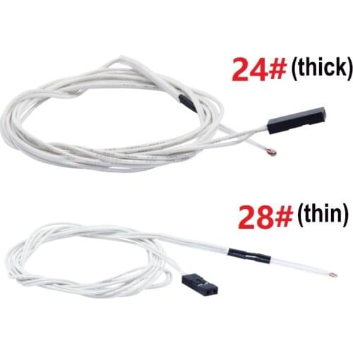 MEGA 5PCS/lot 3D Printer Thermistor 100K NTC 3950 Sensor 1M 24# 28# Cable Dupont Head XH2.54 Terminal 3D Printers Parts