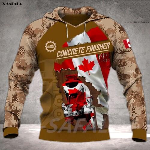 CONCRETE FINISHER PATRIOT Flag Jobs 3D Printed Hoodie Man Female Zipper Pullover Sweatshirt Hooded Jersey Streetwear Tracksuits