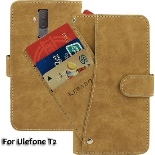 Vintage Leather Wallet Ulefone T2 Case 6.7" Flip Luxury Card Slots Cover Magnet Stand Phone Protective Bags