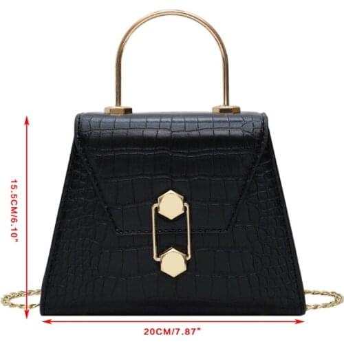 Crossbody Bag PU Leather Shoulder Bag for Women Crocodile Pattern Chain Handbag Fashion Top-handle Messenger Bag